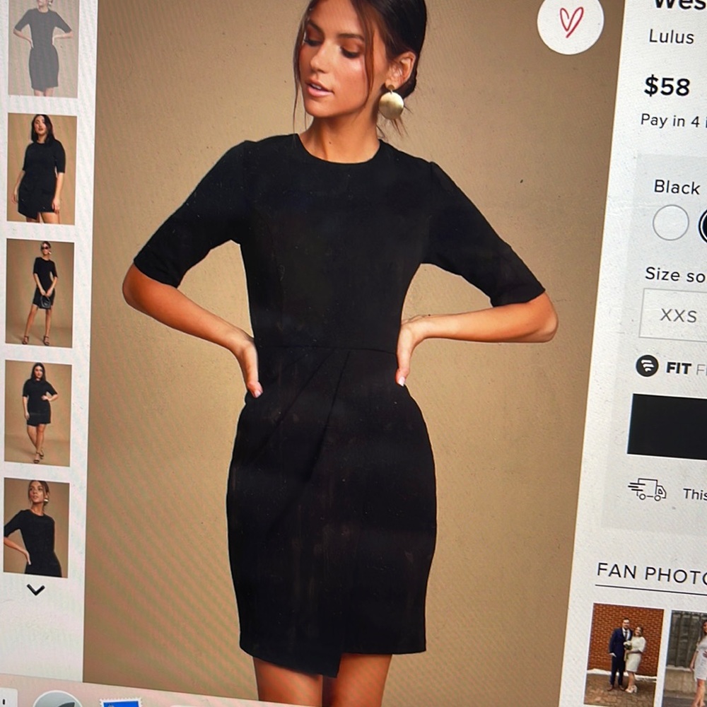 Lulus Westwood Black half sleeve sheath dress